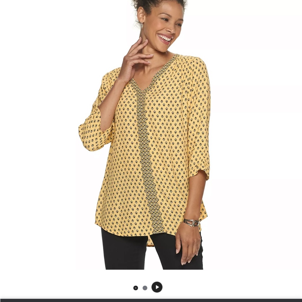 Women's Croft & Barrow 3/4 Sleeve Floral Blouse
